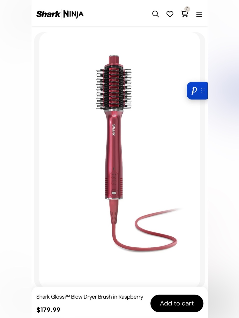 Shark Glossi™ Blow Dryer Brush in Raspberry